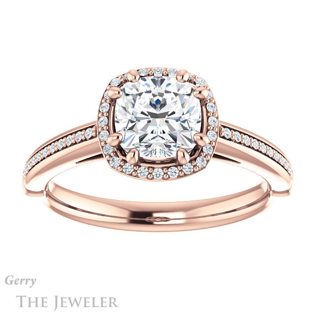 Cushion Cut Forever One Moissanite Engagement Ring #GTJ1195-cushion-fo-r