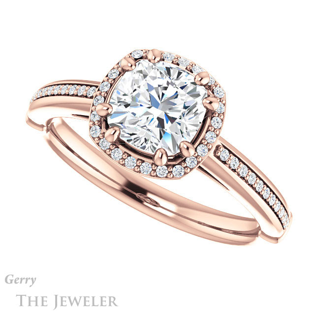 Cushion Cut Forever One Moissanite Engagement Ring #GTJ1195-cushion-fo-r 5 Cushion Cut Forever One Moissanite Engagement Ring #GTJ1195-cushion-fo-r