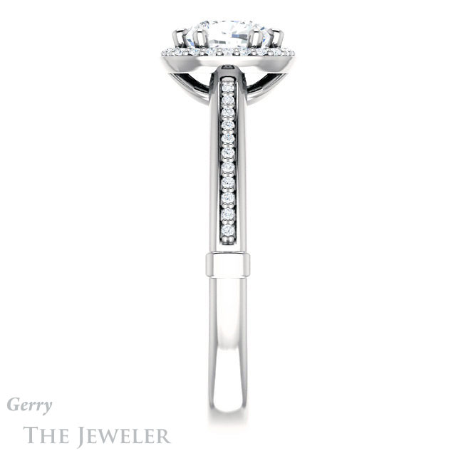 Cushion Cut Forever One Moissanite Engagement Ring #GTJ1195-cushion-fo-w 3 Cushion Cut Forever One Moissanite Engagement Ring #GTJ1195-cushion-fo-w
