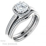 Cushion Cut Forever One Moissanite Engagement Ring #GTJ1195-cushion-fo-w 6 Cushion Cut Forever One Moissanite Engagement Ring #GTJ1195-cushion-fo-w