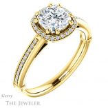 Cushion Cut Forever One Moissanite Engagement Ring #GTJ1195-cushion-fo-y