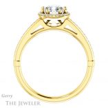 Cushion Cut Forever One Moissanite Engagement Ring #GTJ1195-cushion-fo-y