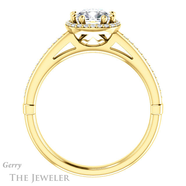 Cushion Cut Forever One Moissanite Engagement Ring #GTJ1195-cushion-fo-y