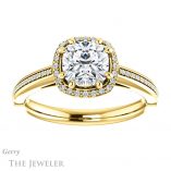 Cushion Cut Forever One Moissanite Engagement Ring #GTJ1195-cushion-fo-y