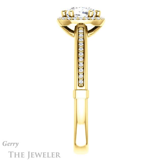 Cushion Cut Forever One Moissanite Engagement Ring #GTJ1195-cushion-fo-y