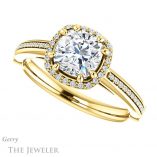 Cushion Cut Forever One Moissanite Engagement Ring #GTJ1195-cushion-fo-y