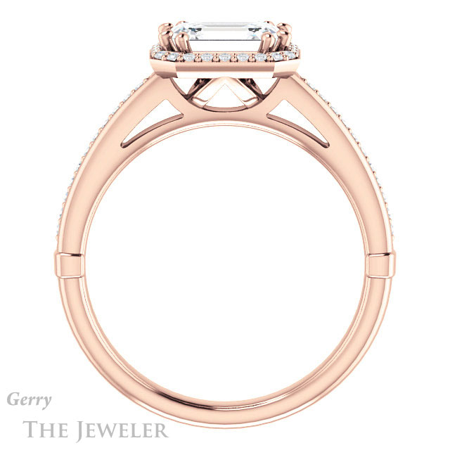 Emerald Cut Forever Brilliant Moissanite Engagement Ring #GTJ1195-emerald-fb-r