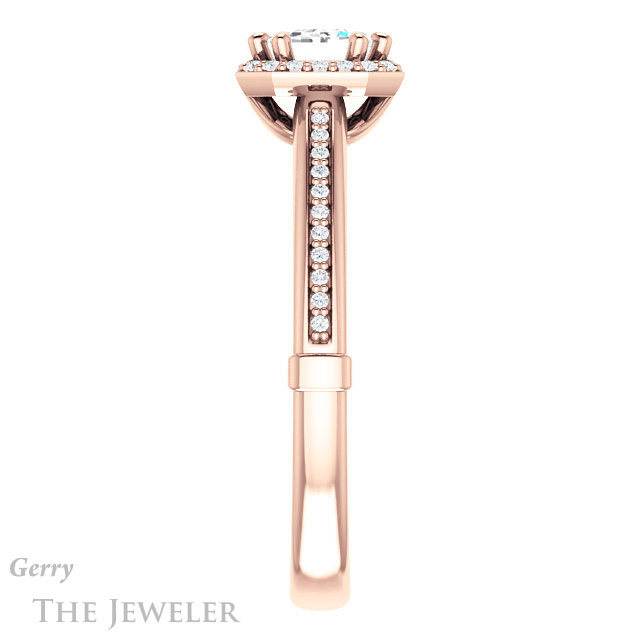 Emerald Cut Forever One Moissanite Engagement Ring #GTJ1195-emerald-fb-r 3 Emerald Cut Forever Brilliant Moissanite Engagement Ring #GTJ1195-emerald-fb-r