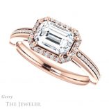 Emerald Cut Forever One Moissanite Engagement Ring #GTJ1195-emerald-fb-r 5 Emerald Cut Forever Brilliant Moissanite Engagement Ring #GTJ1195-emerald-fb-r