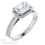 Emerald Cut Forever One Moissanite Engagement Ring #GTJ1195-emerald-fb-w 4 Emerald Cut Forever Brilliant Moissanite Engagement Ring #GTJ1195-emerald-fb-w