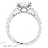 Emerald Cut Forever One Moissanite Engagement Ring #GTJ1195-emerald-fb-w 2 Emerald Cut Forever Brilliant Moissanite Engagement Ring #GTJ1195-emerald-fb-w