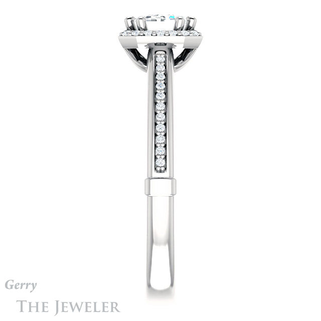 Emerald Cut Forever One Moissanite Engagement Ring #GTJ1195-emerald-fb-w 3 Emerald Cut Forever Brilliant Moissanite Engagement Ring #GTJ1195-emerald-fb-w