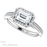Emerald Cut Forever One Moissanite Engagement Ring #GTJ1195-emerald-fb-w 5 Emerald Cut Forever Brilliant Moissanite Engagement Ring #GTJ1195-emerald-fb-w