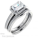 Emerald Cut Forever One Moissanite Engagement Ring #GTJ1195-emerald-fb-w 6 Emerald Cut Forever Brilliant Moissanite Engagement Ring #GTJ1195-emerald-fb-w