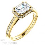 Emerald Cut Forever Brilliant Moissanite Engagement Ring #GTJ1195-emerald-fb-y