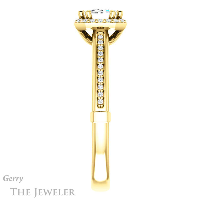 Emerald Cut Forever Brilliant Moissanite Engagement Ring #GTJ1195-emerald-fb-y