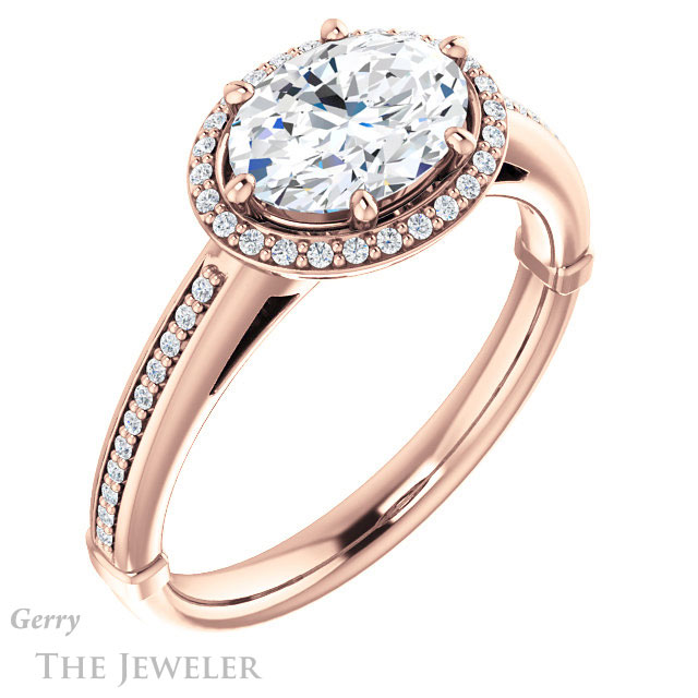 Oval Shaped Forever One Moissanite Engagement Ring #GTJ1195-oval-fo-r 4 Oval Shaped Forever One Moissanite Engagement Ring #GTJ1195-oval-fo-r