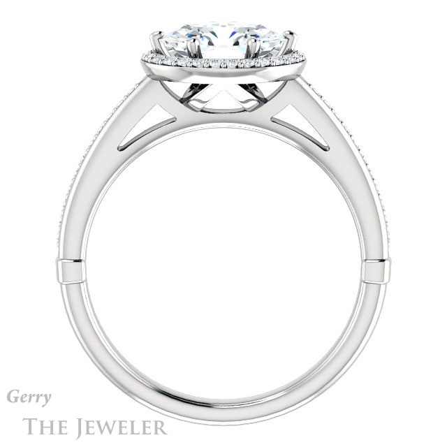 Oval Shaped Forever One Moissanite Engagement Ring #GTJ1195-oval-fo-w