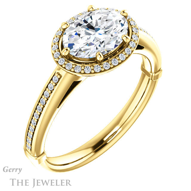 Oval Shaped Forever One Moissanite Engagement Ring #GTJ1195-oval-fo-y 4 Oval Shaped Forever One Moissanite Engagement Ring #GTJ1195-oval-fo-y