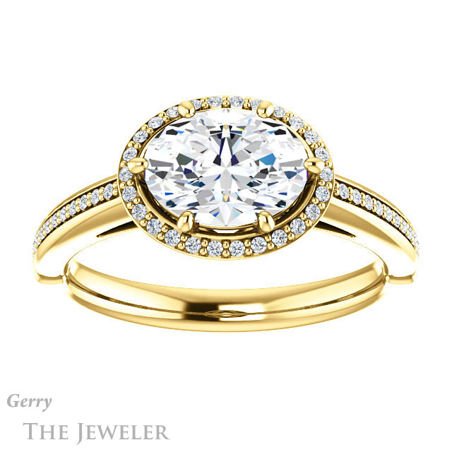 Oval Shaped Forever One Moissanite Engagement Ring #GTJ1195-oval-fo-y 1 Oval Shaped Forever One Moissanite Engagement Ring #GTJ1195-oval-fo-y