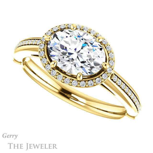 Oval Shaped Forever One Moissanite Engagement Ring #GTJ1195-oval-fo-y 5 Oval Shaped Forever One Moissanite Engagement Ring #GTJ1195-oval-fo-y