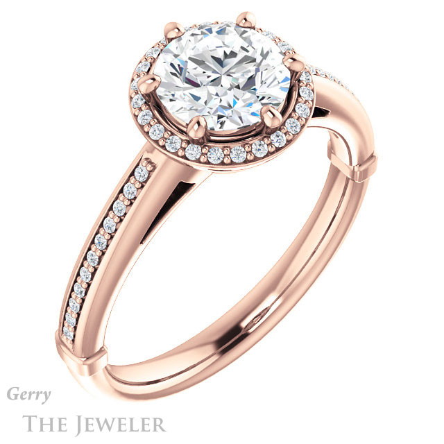 Round Cut Forever One Moissanite Engagement Ring #GTJ1195-round-fo-r 4 Round Cut Forever One Moissanite Engagement Ring #GTJ1195-round-fo-r