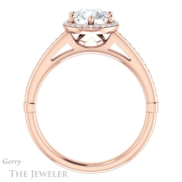 Round Cut Forever One Moissanite Engagement Ring #GTJ1195-round-fo-r