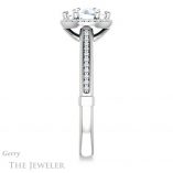 Round Cut Forever One Moissanite Engagement Ring #GTJ1195-round-fo-w