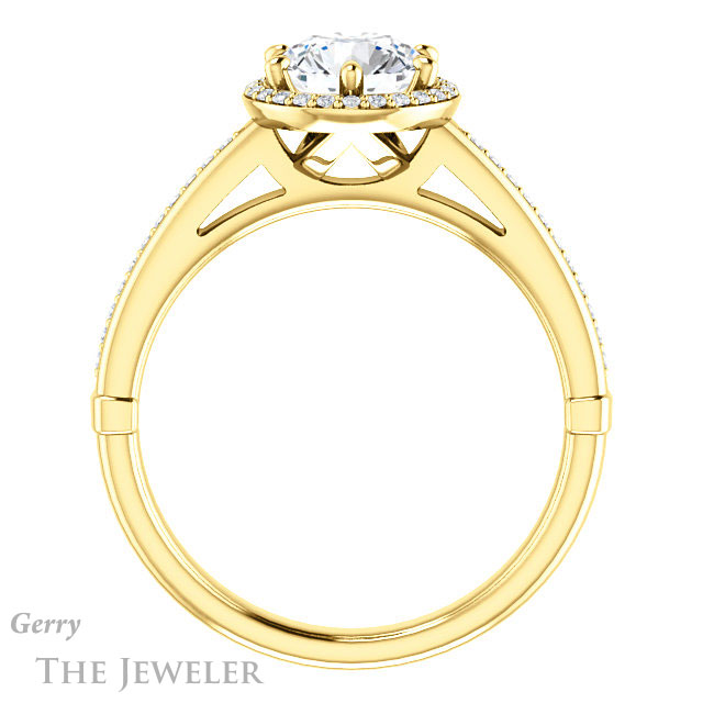 Round Cut Forever One Moissanite Engagement Ring #GTJ1195-round-fo-y