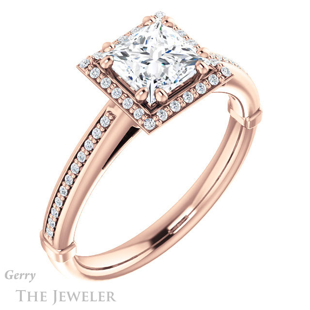 Princess Cut Forever One Moissanite Engagement Ring #GTJ1195-square-fo-r 4 Princess Cut Forever One Moissanite Engagement Ring #GTJ1195-square-fo-r