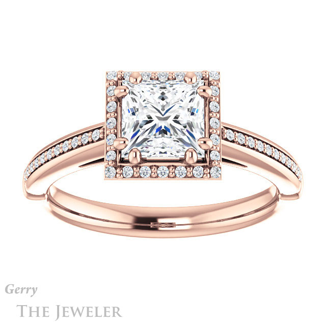 Princess Cut Forever One Moissanite Engagement Ring #GTJ1195-square-fo-r