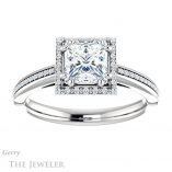 Princess Cut Forever One Moissanite Engagement Ring #GTJ1195-square-fo-w