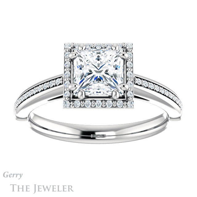 Princess Cut Forever One Moissanite Engagement Ring #GTJ1195-square-fo-w