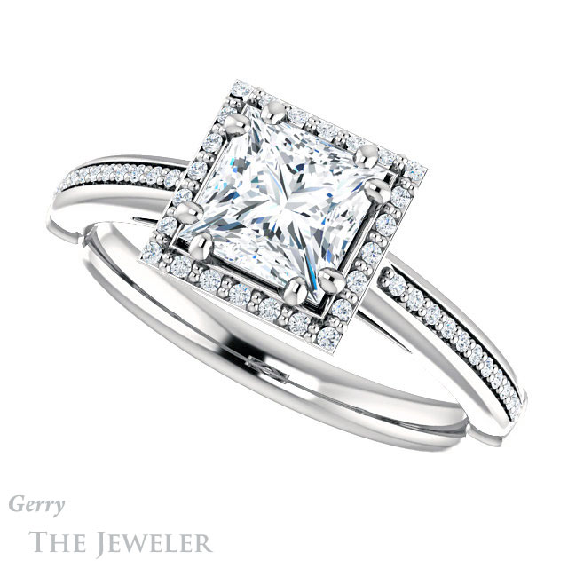 Princess Cut Forever One Moissanite Engagement Ring #GTJ1195-square-fo-w