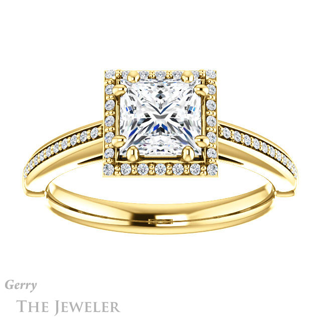 Princess Cut Forever One Moissanite Engagement Ring #GTJ1195-square-fo-y 1 Princess Cut Forever One Moissanite Engagement Ring #GTJ1195-square-fo-y