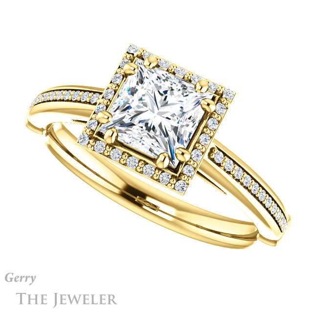 Princess Cut Forever One Moissanite Engagement Ring #GTJ1195-square-fo-y 5 Princess Cut Forever One Moissanite Engagement Ring #GTJ1195-square-fo-y