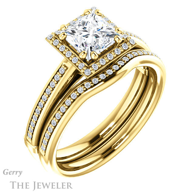 Princess Cut Forever One Moissanite Engagement Ring #GTJ1195-square-fo-y 6 Princess Cut Forever One Moissanite Engagement Ring #GTJ1195-square-fo-y