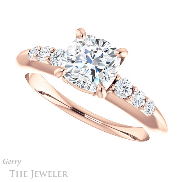 Cushion Cut Forever One Moissanite Engagement Ring #GTJ1196-cushion-fo-r 5 Cushion Cut Forever One Moissanite Engagement Ring #GTJ1196-cushion-fo-r
