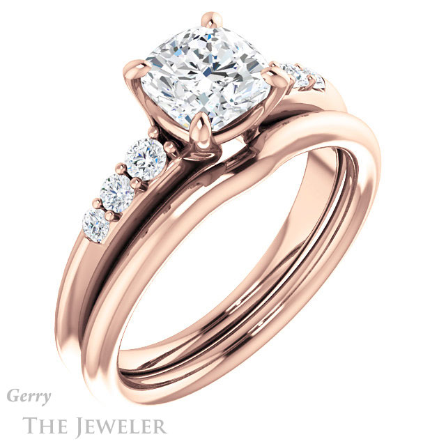 Cushion Cut Forever One Moissanite Engagement Ring #GTJ1196-cushion-fo-r 6 Cushion Cut Forever One Moissanite Engagement Ring #GTJ1196-cushion-fo-r