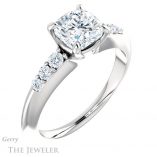 Cushion Cut Forever One Moissanite Engagement Ring #GTJ1196-cushion-fo-w 4 Cushion Cut Forever One Moissanite Engagement Ring #GTJ1196-cushion-fo-w