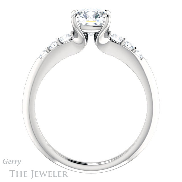 Cushion Cut Forever One Moissanite Engagement Ring #GTJ1196-cushion-fo-w 2 Cushion Cut Forever One Moissanite Engagement Ring #GTJ1196-cushion-fo-w