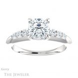 Cushion Cut Forever One Moissanite Engagement Ring #GTJ1196-cushion-fo-w 1 Cushion Cut Forever One Moissanite Engagement Ring #GTJ1196-cushion-fo-w