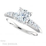 Cushion Cut Forever One Moissanite Engagement Ring #GTJ1196-cushion-fo-w 5 Cushion Cut Forever One Moissanite Engagement Ring #GTJ1196-cushion-fo-w