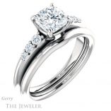 Cushion Cut Forever One Moissanite Engagement Ring #GTJ1196-cushion-fo-w 6 Cushion Cut Forever One Moissanite Engagement Ring #GTJ1196-cushion-fo-w