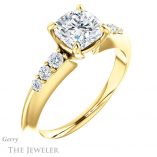 Cushion Cut Forever One Moissanite Engagement Ring #GTJ1196-cushion-fo-y 4 Cushion Cut Forever One Moissanite Engagement Ring #GTJ1196-cushion-fo-y