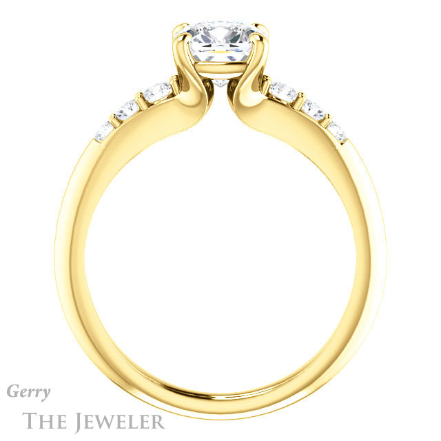 Cushion Cut Forever One Moissanite Engagement Ring #GTJ1196-cushion-fo-y 2 Cushion Cut Forever One Moissanite Engagement Ring #GTJ1196-cushion-fo-y