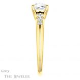 Cushion Cut Forever One Moissanite Engagement Ring #GTJ1196-cushion-fo-y 3 Cushion Cut Forever One Moissanite Engagement Ring #GTJ1196-cushion-fo-y