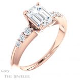 Emerald Cut Forever One Moissanite Engagement Ring #GTJ1196-emerald-fb-r 4 Emerald Cut Forever Brilliant Moissanite Engagement Ring #GTJ1196-emerald-fb-r