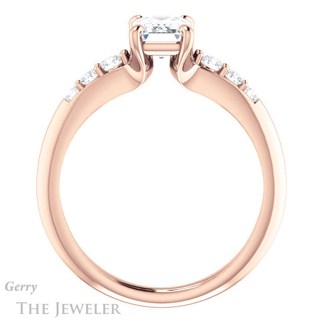 Emerald Cut Forever One Moissanite Engagement Ring #GTJ1196-emerald-fb-r 2 Emerald Cut Forever Brilliant Moissanite Engagement Ring #GTJ1196-emerald-fb-r