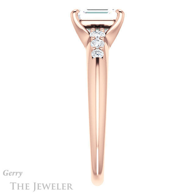 Emerald Cut Forever One Moissanite Engagement Ring #GTJ1196-emerald-fb-r 3 Emerald Cut Forever Brilliant Moissanite Engagement Ring #GTJ1196-emerald-fb-r